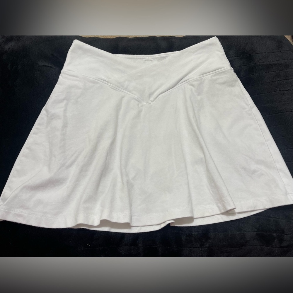 Victorias Secret PINK White Skort Skirt Shorts size Large Cotton